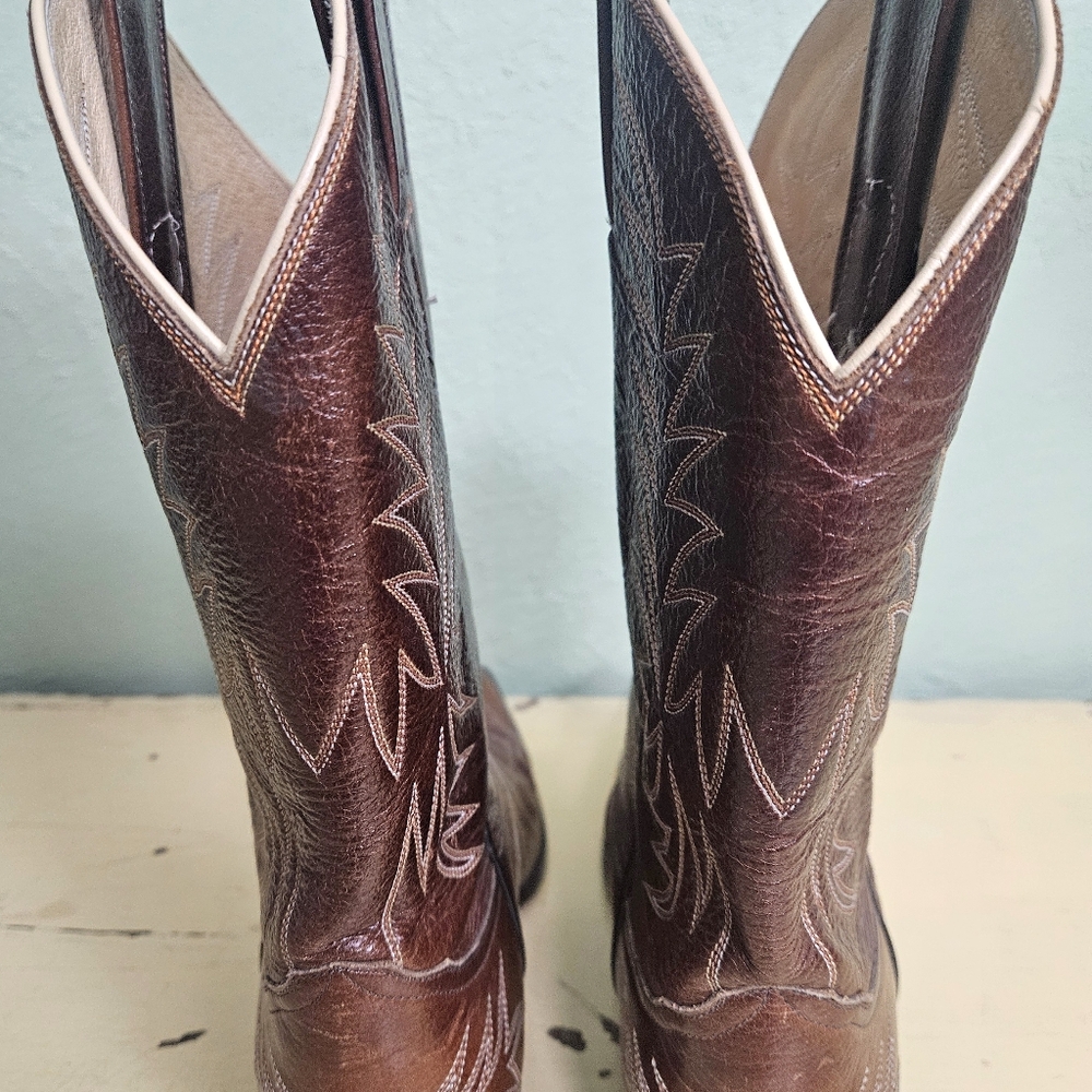 Women's Hand Made Brown Western Cowboy Boot - Picture 3 of 8